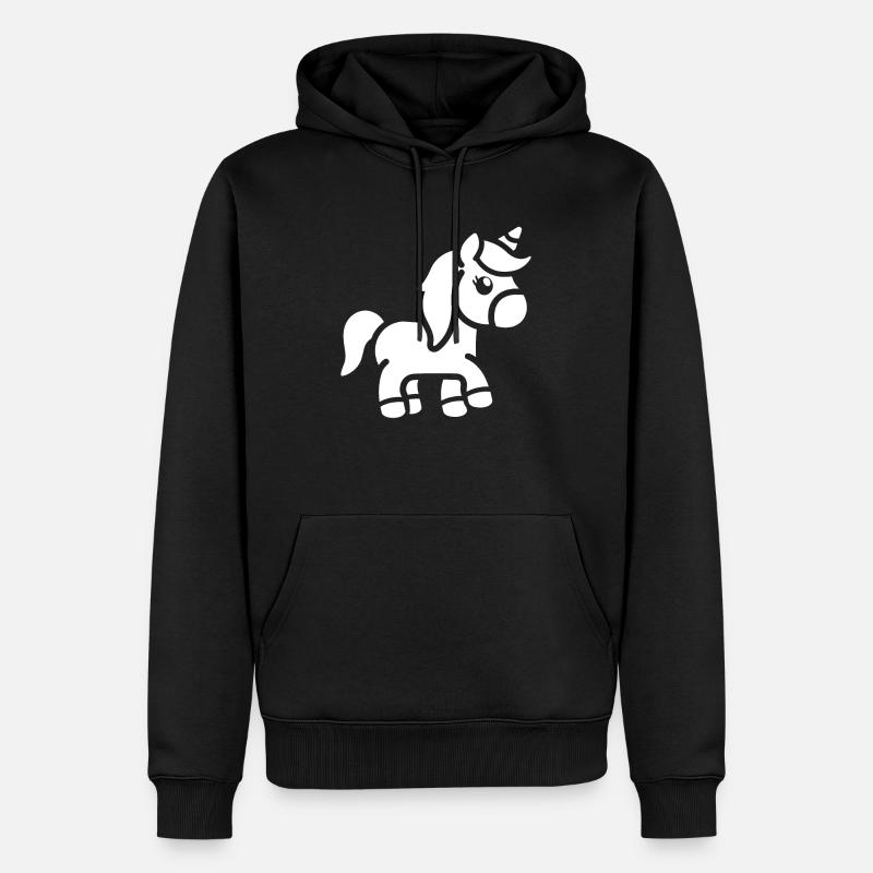 Pony - Männer Premium Bio Hoodie - Schwarz