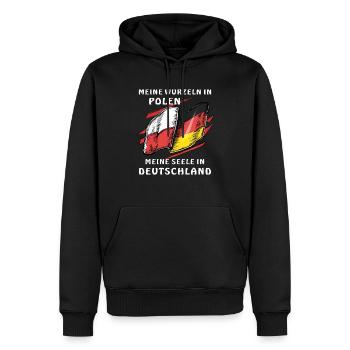 RACINES EN POLOGNE SOUL EN ALLEMAGNE - Sweat à capuche Premium bio Homme - noir - Devant - Nico (187cm)