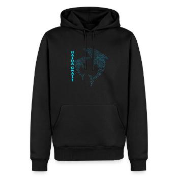 Haida-Gwaii-Delfin Haida Gwaii Dolphin - Männer Premium Bio Hoodie - Schwarz - Vorne - Nico (187cm)