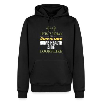 So sieht ein großartiger häuslicher Pflegehelfer aus - Männer Premium Bio Hoodie - Schwarz - Vorne - Nico (187cm)