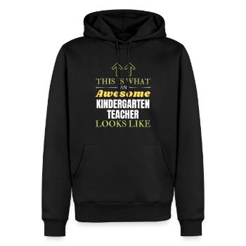 Voici à quoi ressemble un enseignant de maternelle génial - Sweat à capuche Premium bio Homme - noir - Devant - Nico (187cm)