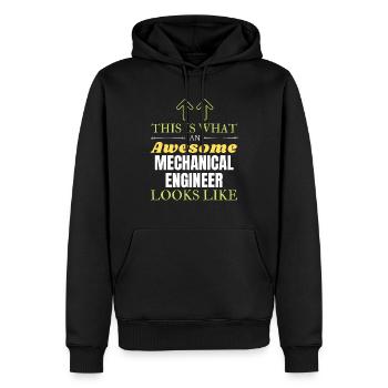 So sieht ein großartiger Maschinenbauingenieur aus - Männer Premium Bio Hoodie - Schwarz - Vorne - Nico (187cm)