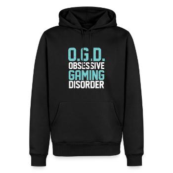 Obsessive Gaming Disorder (O.G.D.) - Console Gamer - Männer Premium Bio Hoodie - Schwarz - Vorne - Nico (187cm)