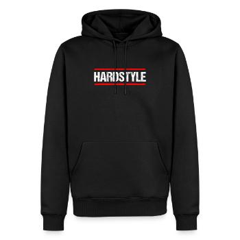 Hardstyle Techno Rave Music Party - Sweat à capuche Premium bio Homme - noir - Devant - Nico (187cm)