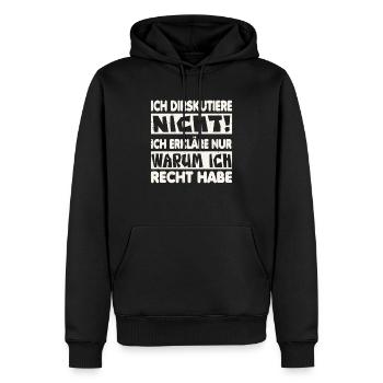 I don't argue I explain - Men’s Premium Organic Hoodie - black - Front - Nico (187cm)