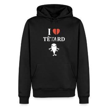 Têtard - Sweat à capuche Premium bio Homme - noir - Devant - Nico (187cm)