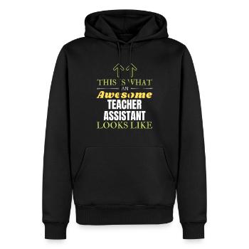Voici à quoi ressemble un assistant d’enseignant génial Li - Sweat à capuche Premium bio Homme - noir - Devant - Nico (187cm)