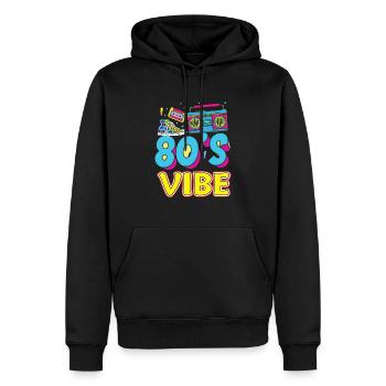 80s Vibe 1980s Fashion Theme Party Outfit Eighties - Männer Premium Bio Hoodie - Schwarz - Vorne - Nico (187cm)