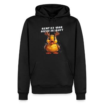 DUCK REINDEER WAS SOLD OUT - Men’s Premium Organic Hoodie - black - Front - Nico (187cm)
