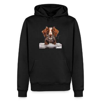 LAVERIE POUR CHIEN - Sweat à capuche Premium bio Homme - noir - Devant - Nico (187cm)