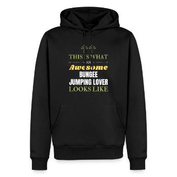 So sieht ein toller Bungee-Jumping-Liebhaber aus - Männer Premium Bio Hoodie - Schwarz - Vorne - Nico (187cm)
