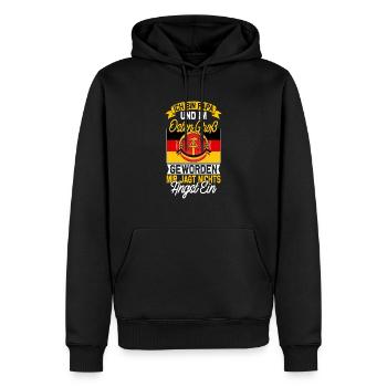 Papa Allemagne de l’Est - Ossi Saying - Sweat à capuche Premium bio Homme - noir - Devant - Nico (187cm)