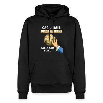 GAGA BALL DANS L’ARÈNE - Sweat à capuche Premium bio Homme - noir - Devant - Nico (187cm)