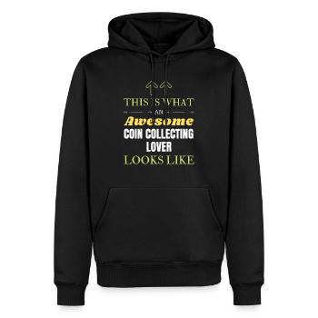 This is what an awesome Coin collecting lover look - Men’s Premium Organic Hoodie - black - Front - Nico (187cm)