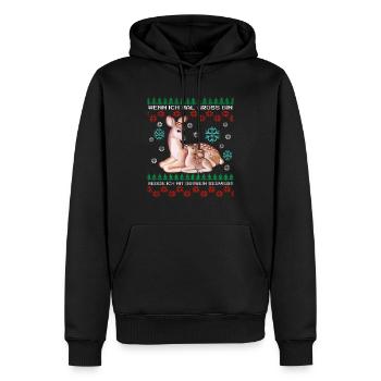 Lustiger Spruch Ugly Christmas mit Reh - Männer Premium Bio Hoodie - Schwarz - Vorne - Nico (187cm)