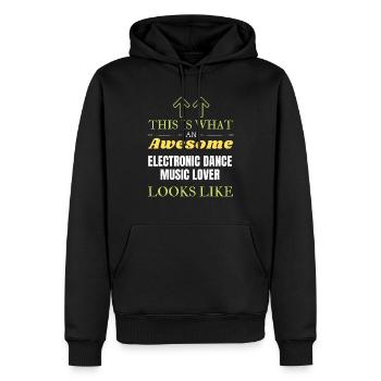 Das ist es, was ein großartiger Liebhaber von Electronic Dance Music - Männer Premium Bio Hoodie - Schwarz - Vorne - Nico (187cm)