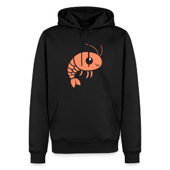 Crevette - Sweat à capuche Premium bio Homme - noir - Devant - Nico (187cm)