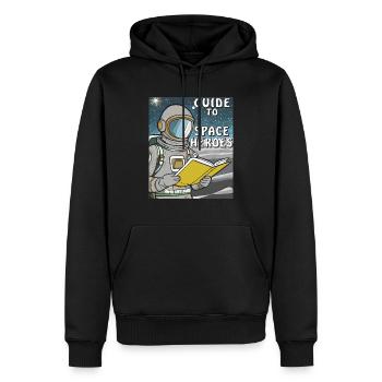 ASTRONAUT BUCH GUIDE TO SPACE HEROES - Männer Premium Bio Hoodie - Schwarz - Vorne - Nico (187cm)