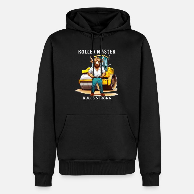 ROLLER MASTER BULLS STRONG - Männer Premium Bio Hoodie - Schwarz