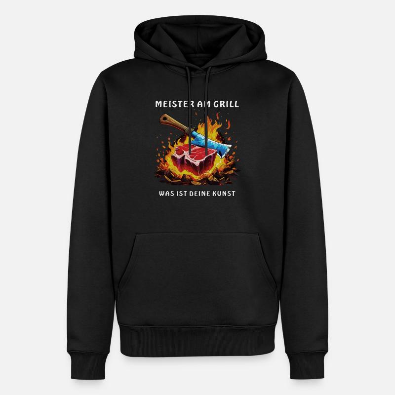 STEAK MASTER SUR LE GRIL - Sweat à capuche Premium bio Homme - noir