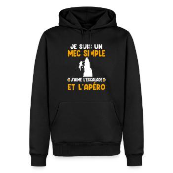 Einfacher Kerl Klettern Aperitif Kletterer Humor - Männer Premium Bio Hoodie - Schwarz - Vorne - Nico (187cm)