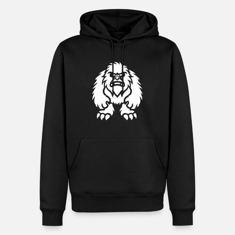 Yeti - Männer Premium Bio Hoodie - Schwarz
