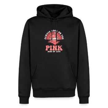 Always Look On The Pink Side Of Life Flamingo Pink - Männer Premium Bio Hoodie - Schwarz - Vorne - Nico (187cm)