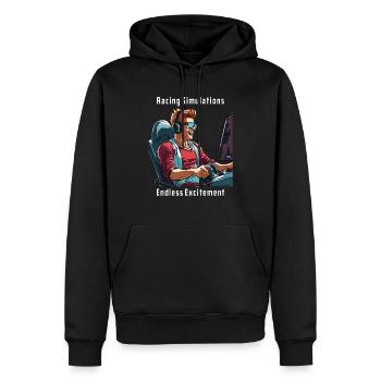 Racing Simulations, Endless Excitement - Männer Premium Bio Hoodie - Schwarz - Vorne - Nico (187cm)