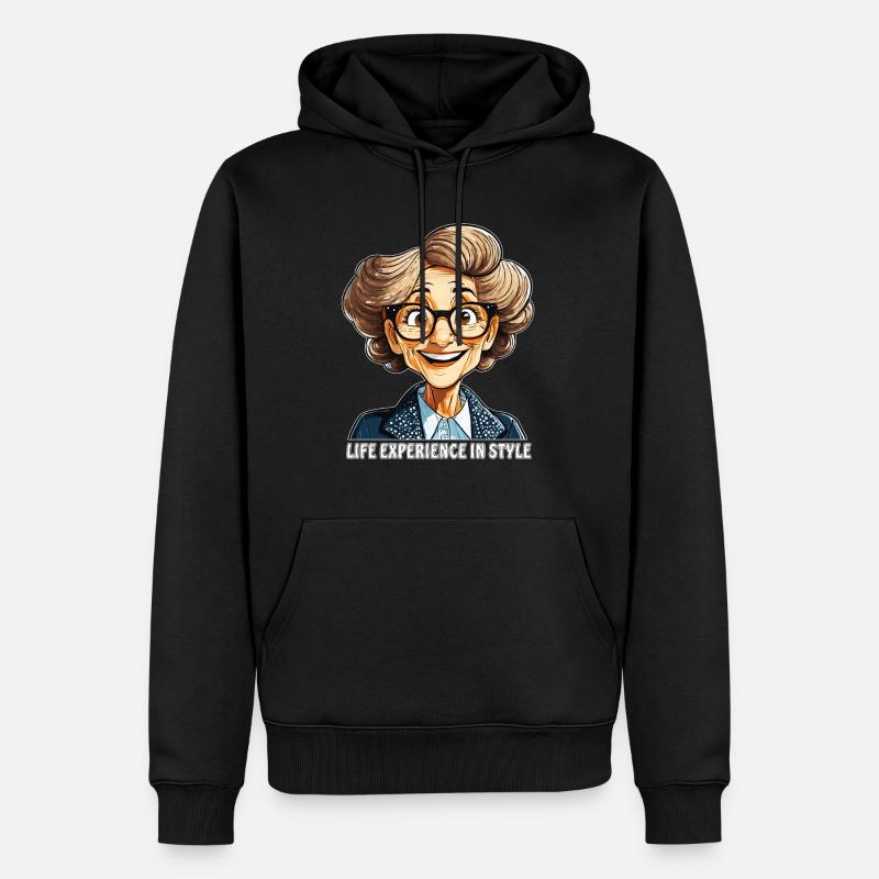 FEMME MÛRE EXPÉRIENCE DE VIE DANS LE STYLE - Sweat à capuche Premium bio Homme - noir