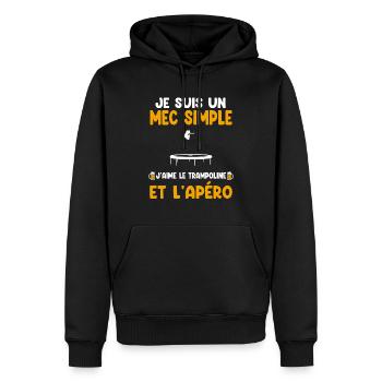 Simple guy trampoline aperitif gymnast humor - Men’s Premium Organic Hoodie - black - Front - Nico (187cm)