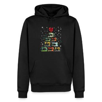 Sapin de Noël des machines à coudre Noël - Sweat à capuche Premium bio Homme - noir - Devant - Nico (187cm)