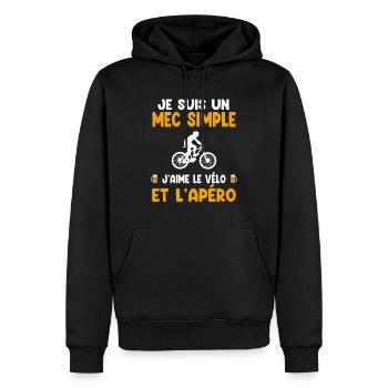 Einfacher Kerl Fahrrad Aperitif Radfahrer Humor - Männer Premium Bio Hoodie - Schwarz - Vorne - Nico (187cm)