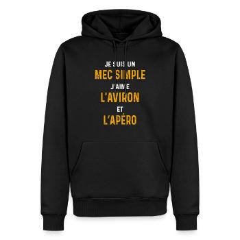 rowing aperitif Simple guy rower - Men’s Premium Organic Hoodie - black - Front - Nico (187cm)