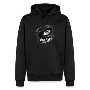 BLUE EYED - Men’s Premium Organic Hoodie - black - Front - Nico (187cm)