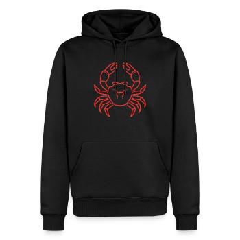 Krebs - Männer Premium Bio Hoodie - Schwarz - Vorne - Nico (187cm)