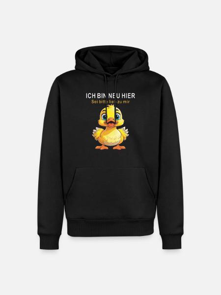 I'M NEW HERE, BE NICE - Men’s Premium Organic Hoodie - black