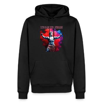 I CAME TO VICTORY - Men’s Premium Organic Hoodie - black - Front - Nico (187cm)
