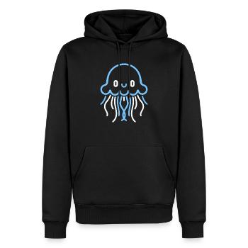 Méduse - Sweat à capuche Premium bio Homme - noir - Devant - Nico (187cm)