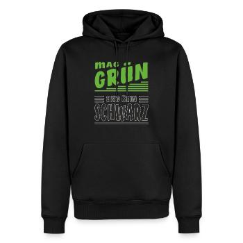 AIME LE VERT ET PAS LE NOIR - Sweat à capuche Premium bio Homme - noir - Devant - Nico (187cm)