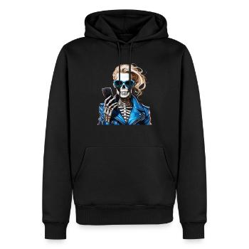 SKELETON WOMAN SMARTPHONE - Men’s Premium Organic Hoodie - black - Front - Nico (187cm)