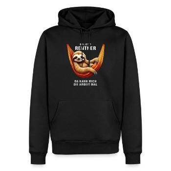 PARESSEUX JE SUIS À LA RETRAITE MAINTENANT - Sweat à capuche Premium bio Homme - noir - Devant - Nico (187cm)