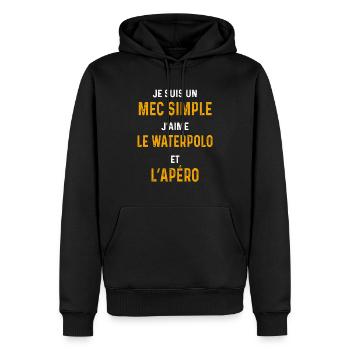 Wasserball-Aperitif Guy, einfacher Polospieler - Männer Premium Bio Hoodie - Schwarz - Vorne - Nico (187cm)