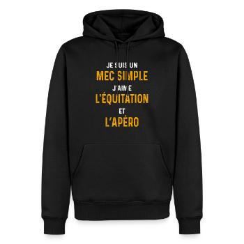 Reiten Aperitif Einfacher Kerl Reiter - Männer Premium Bio Hoodie - Schwarz - Vorne - Nico (187cm)