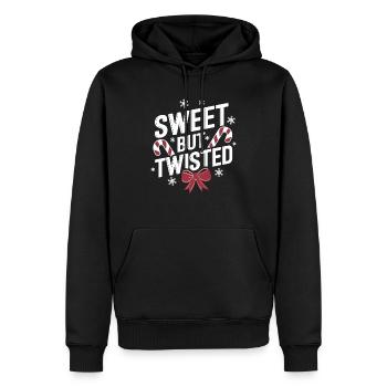 Canne de Noël douce mais tordue drôle Noël - Sweat à capuche Premium bio Homme - noir - Devant - Nico (187cm)