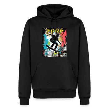 2006 SKAETER Born in the best year - Männer Premium Bio Hoodie - Schwarz - Vorne - Nico (187cm)