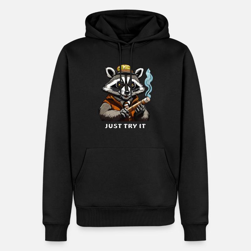 JOINT DE RATON LAVEUR, ESSAYEZ-LE - Sweat à capuche Premium bio Homme - noir