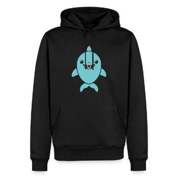 Requin - Sweat à capuche Premium bio Homme - noir - Devant - Nico (187cm)