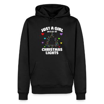 Just A Girl Who Loves Christmas Lights, Funny Xmas - Männer Premium Bio Hoodie - Schwarz - Vorne - Nico (187cm)