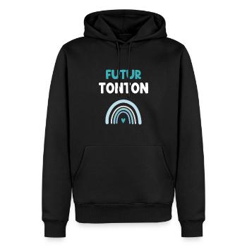 Zukünftiger Onkel Regenbogen Geschenk Onkel - Männer Premium Bio Hoodie - Schwarz - Vorne - Nico (187cm)