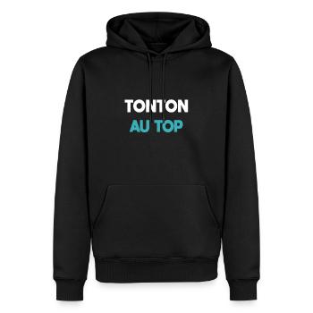 Onkel an der Spitze Onkel Geschenk - Männer Premium Bio Hoodie - Schwarz - Vorne - Nico (187cm)